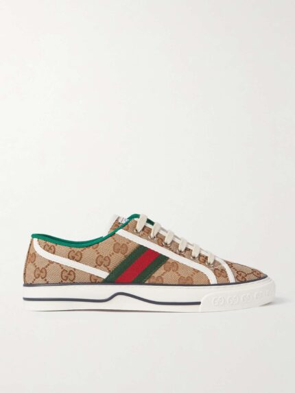 GUCCI Tennis 1977 logo-embroidered canvas sneakers